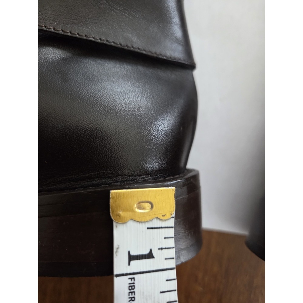 Leather Tall Riding Boots Womens 7.5 Classic Old Money Colin Stuart Italy Dk Brn - Picture 8 of 13